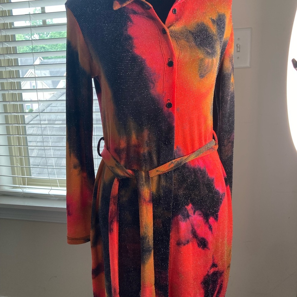 Vibrant Tie-Dye Shirt Dress